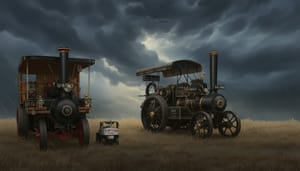 Stormy AI steam engine artwork